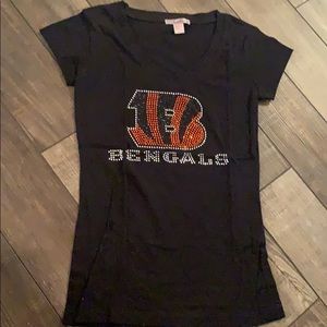Cincinnati Bengals V-neck Bling t shirt